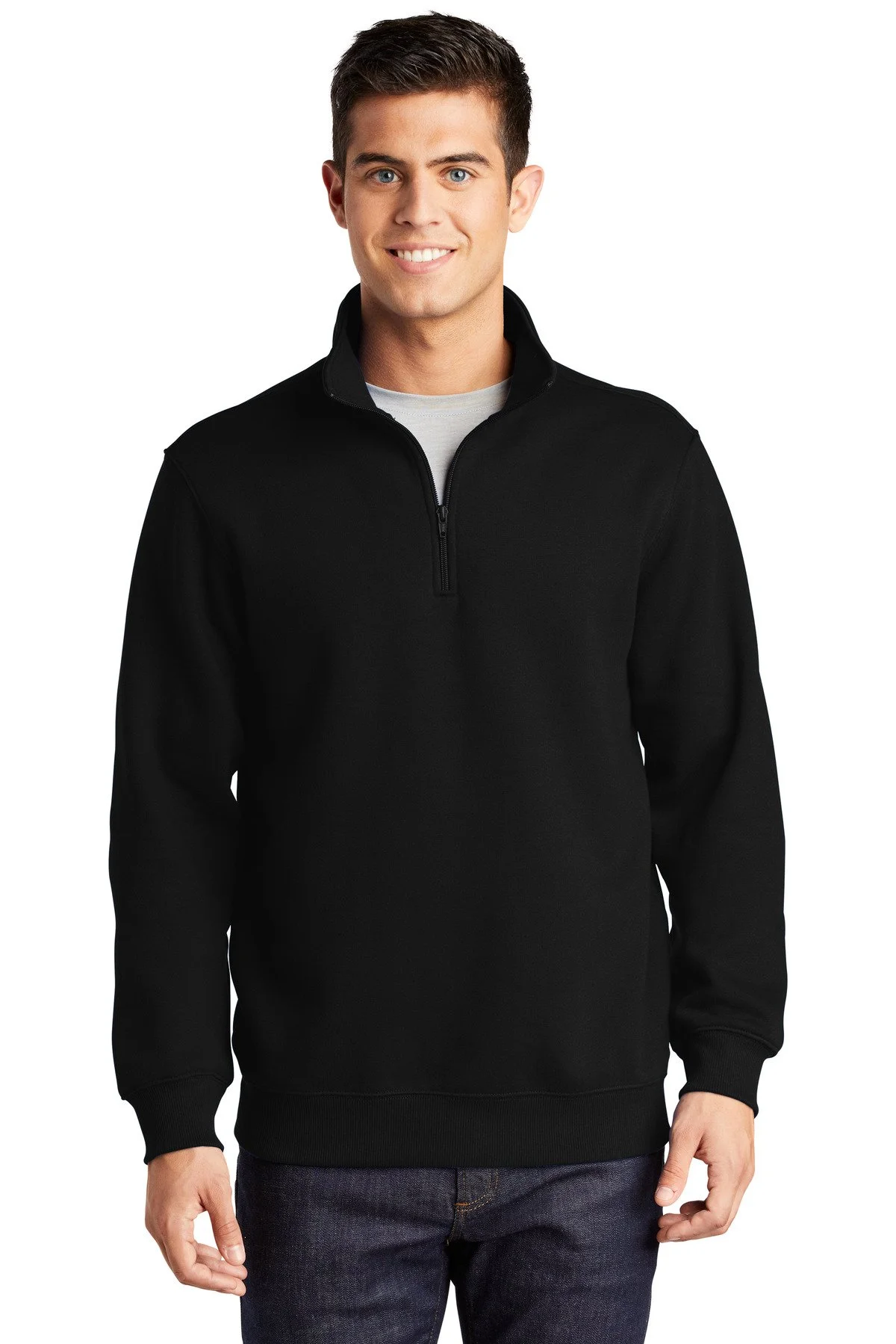 Sport-Tek ST253 ¼ Zip Sweatshirt White — B Lake Print Co.